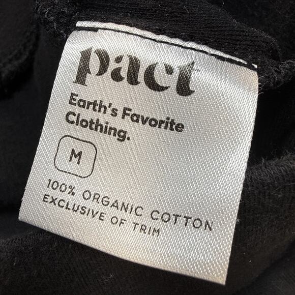 Pact Womens Black Organic Cotton French Terry Angle Lounge Pants Size M - Picture 6 of 6